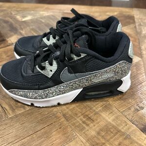 Nike Black and Gray Sneakers with Glitter Detail Nike air